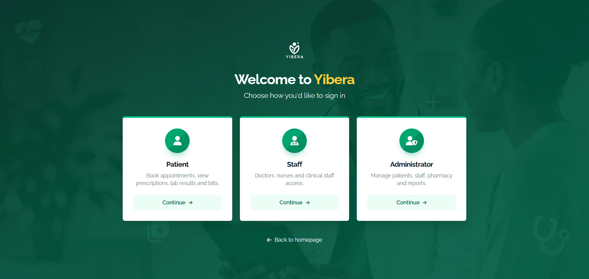 Yibera — Login