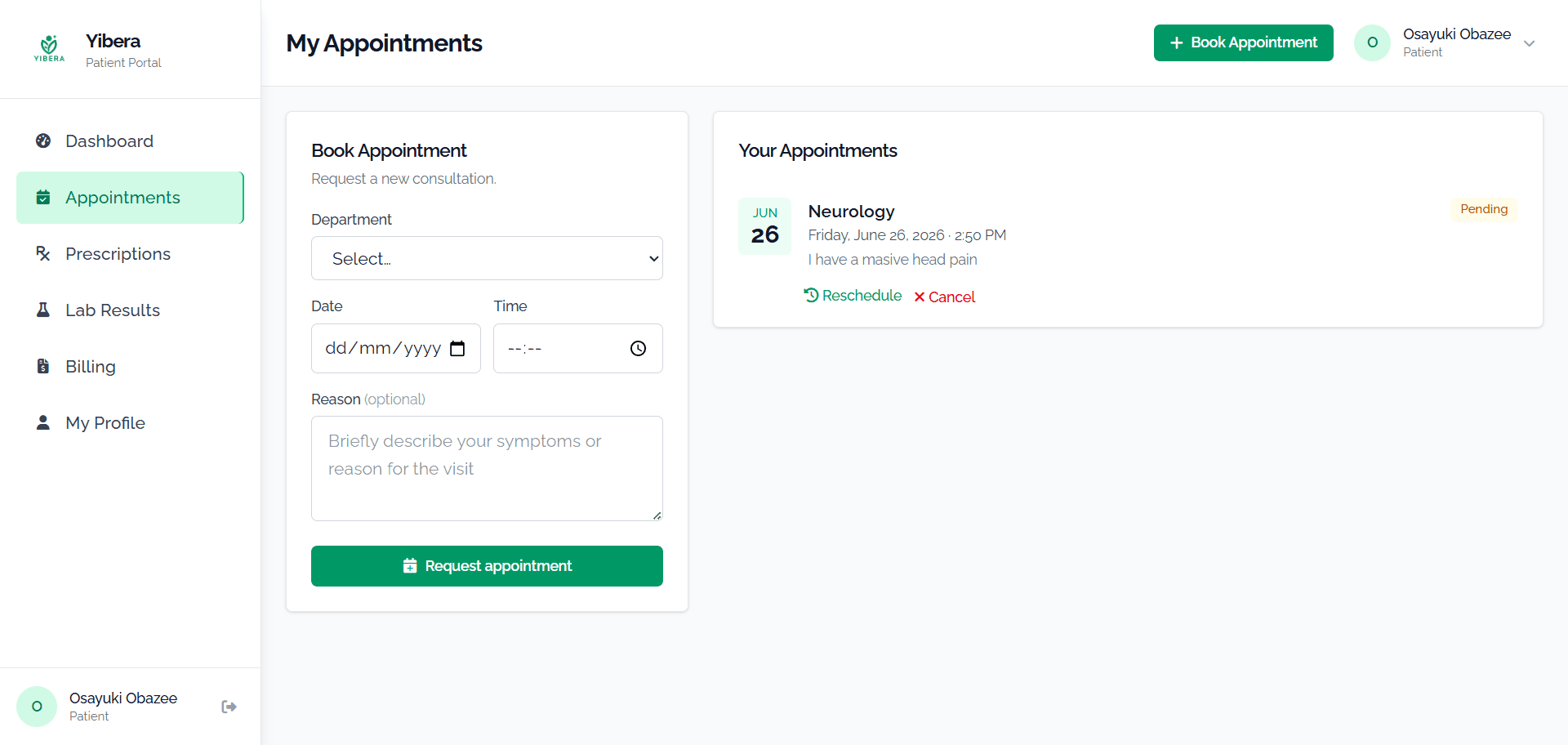 Yibera — Appointment