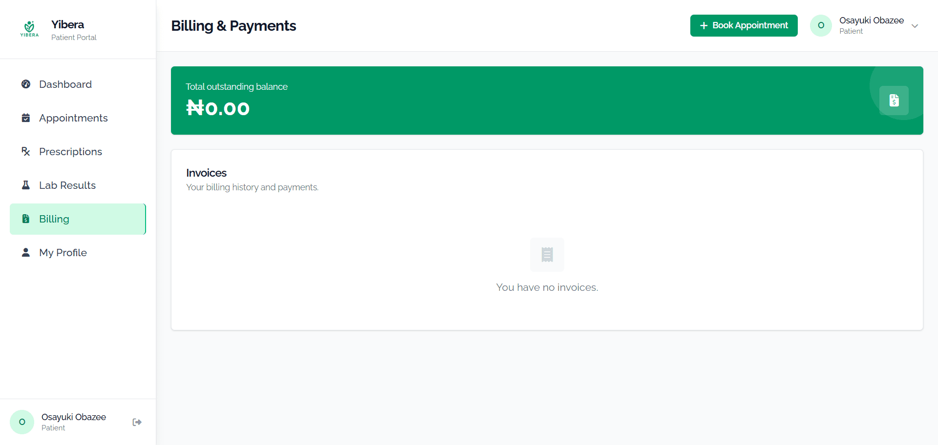 Yibera — Billing