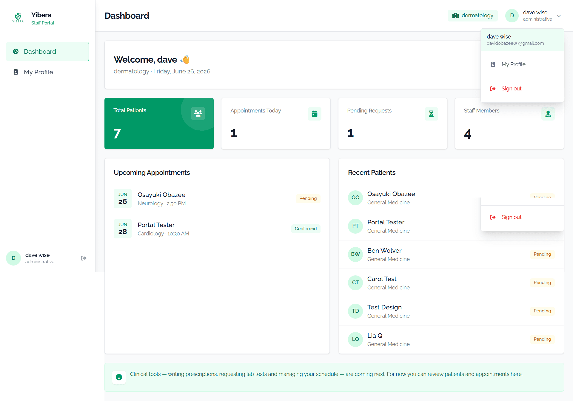 Yibera — Staff Dashboard